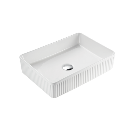 VITO Athena Fluted Rectangular Premium Ceramic Above-Counter Basin 500*380*120mm ATH5038-GW/MW/MB — detail 2