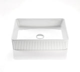 VITO Athena Fluted Rectangular Premium Ceramic Above-Counter Basin 500*380*120mm ATH5038-GW/MW/MB — detail 3