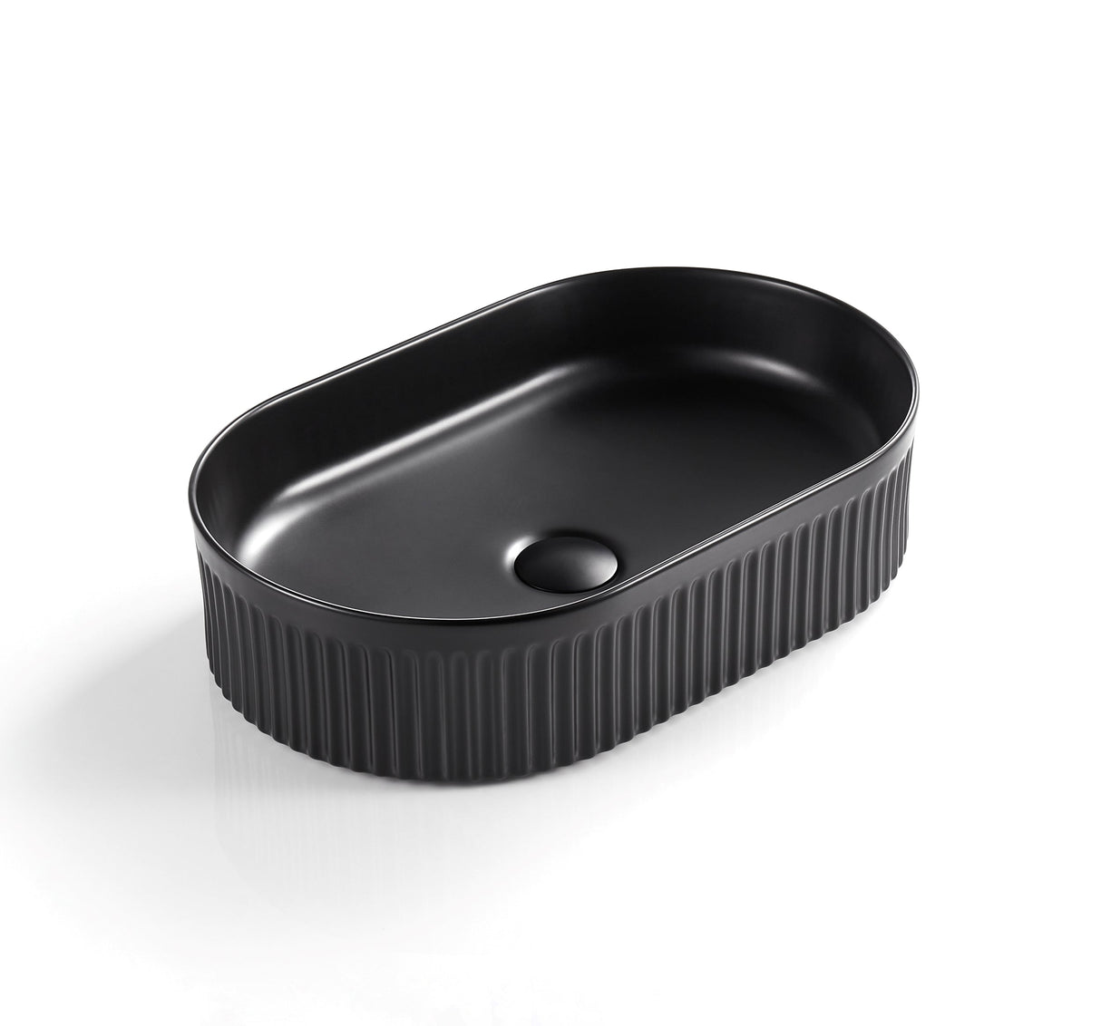 VITO Athena Fluted Oval Premium Ceramic Above-Counter Basin 590*370*100mm ATH5937-GW/MW/MB — detail 2