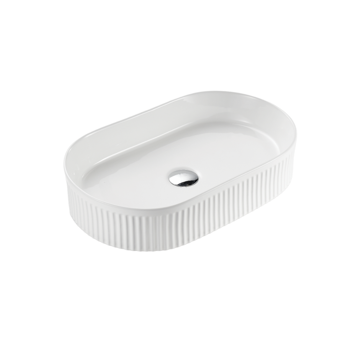 VITO Athena Fluted Oval Premium Ceramic Above-Counter Basin 590*370*100mm ATH5937-GW/MW/MB — detail 5
