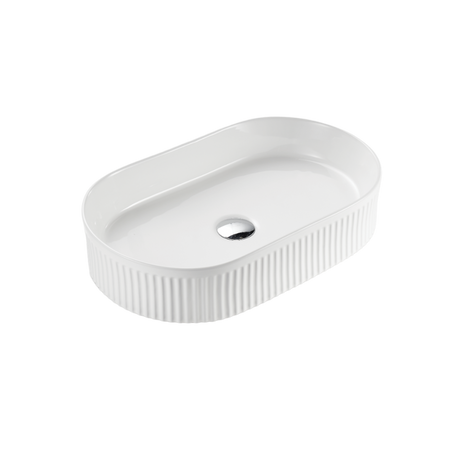 VITO Athena Fluted Oval Premium Ceramic Above-Counter Basin 590*370*100mm ATH5937-GW/MW/MB — detail 5