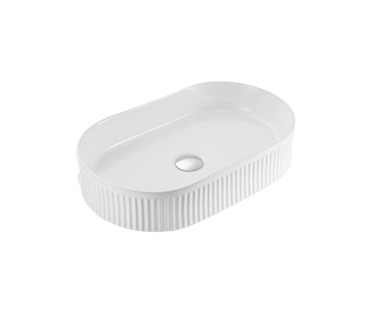 VITO Athena Fluted Oval Premium Ceramic Above-Counter Basin 590*370*100mm ATH5937-GW/MW/MB — detail 4