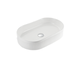 VITO Athena Fluted Oval Premium Ceramic Above-Counter Basin 590*370*100mm ATH5937-GW/MW/MB — detail 4