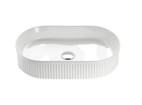 VITO Athena Fluted Oval Premium Ceramic Above-Counter Basin 590*370*100mm ATH5937-GW/MW/MB — detail 6