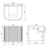 VITO AVANTTI Fluted Curved Vanity With Soft Closing Drawers 600-900mm (AVT600W-AVT900W) — detail 12
