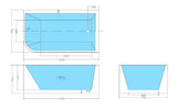 Corner CBT1400R-510 Back to Wall Bathtub — detail 3