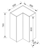 Kitchen Range hook Cabinet 2 Door Cupboard 600-800mm CFE-6060-700-BOX/CFE-8080-700-BOX/CFE-6060-800-BOX/CFE-808... — detail 2