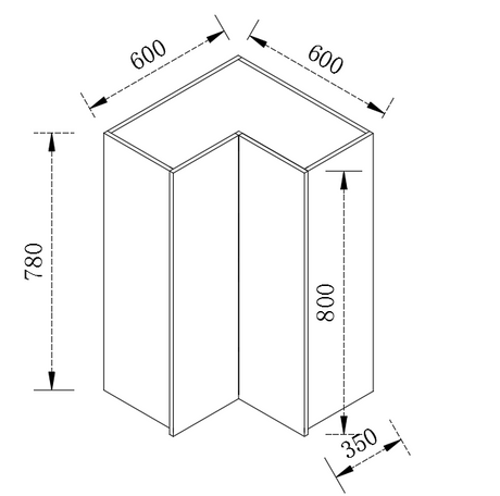 Kitchen Range hook Cabinet 2 Door Cupboard 600-800mm CFE-6060-700-BOX/CFE-8080-700-BOX/CFE-6060-800-BOX/CFE-808... — detail 2