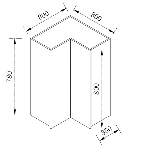 Kitchen Range hook Cabinet 2 Door Cupboard 600-800mm CFE-6060-700-BOX/CFE-8080-700-BOX/CFE-6060-800-BOX/CFE-808... — detail 4