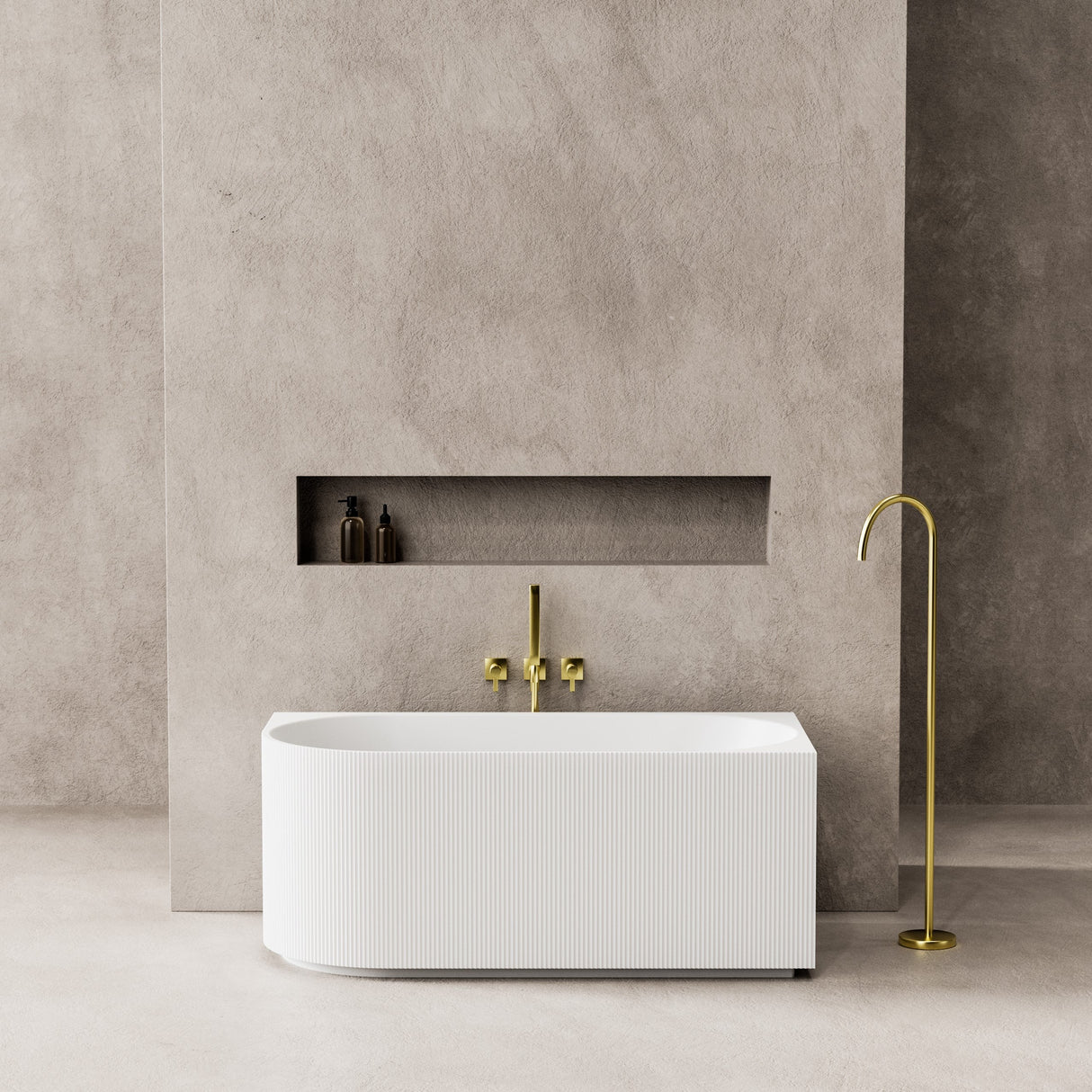 Capri Fluted  Corner Freestanding Bathtub 1500/1700mm CBAT1500L/R-GW/MW/MB/CBAT1700L/R-GW/MW/MB — detail 4