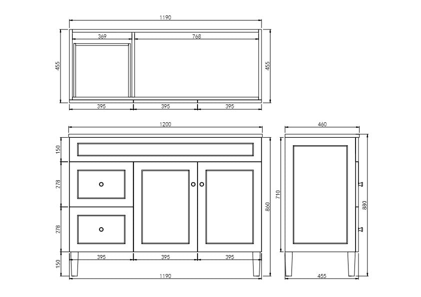 Harrington Free-Standing PVC Vanity CH124LL — detail 3