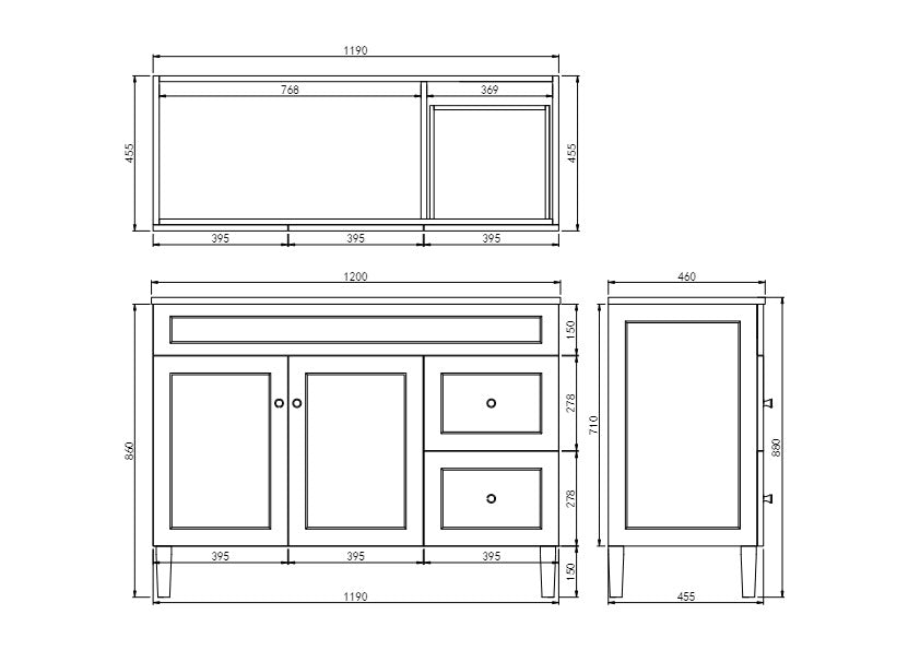 Harrington Free-Standing PVC Vanity CH124RL — detail 3