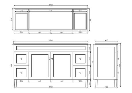 Harrington Free-Standing PVC Vanity CH154L — detail 3