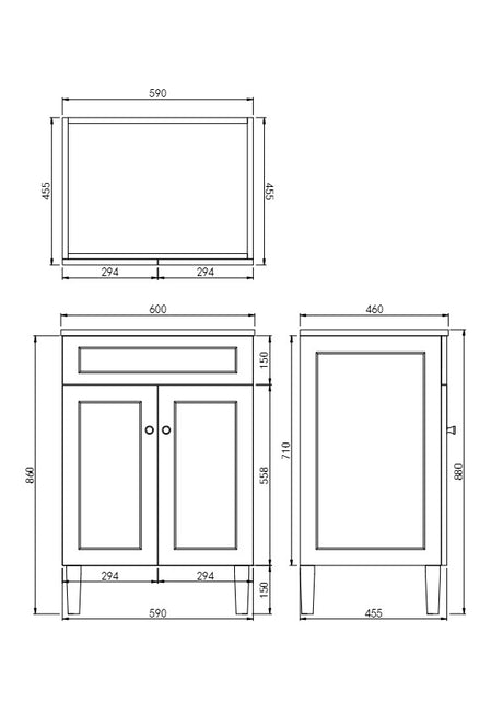 Harrington Free-Standing PVC Vanity CH64L — detail 9