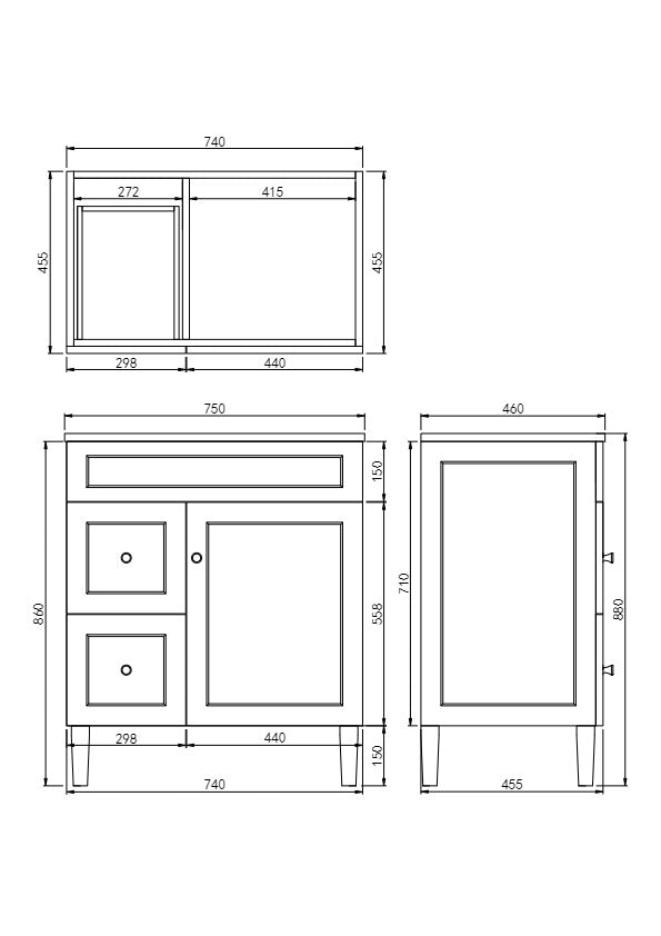 Harrington Free-Standing PVC Vanity CH74LL — detail 6