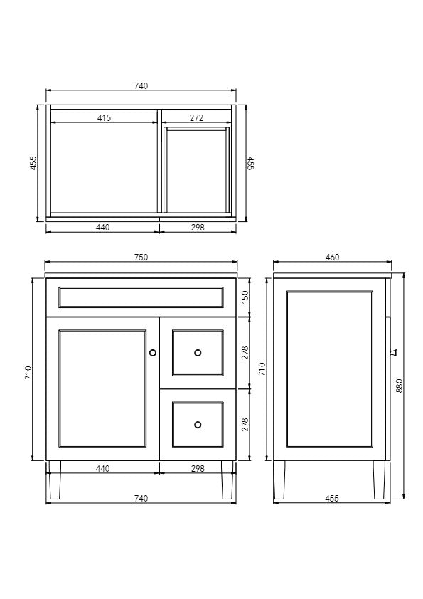 Harrington Free-Standing PVC Vanity CH74RL — detail 8
