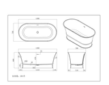 Harrington CHBT1500MW FreeStanding Bathtub — detail 3