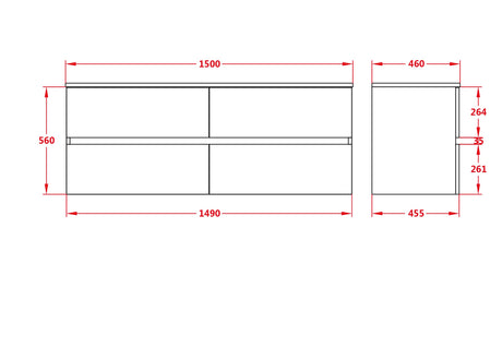 Stella Walnut Free-Standing PVC Vanity WAL1500-WH (Single Bowl) — detail 3