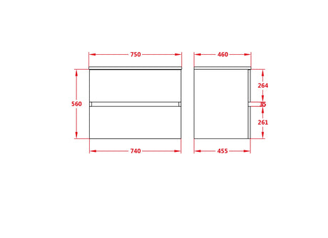 Stella Wall-Hung PVC Vanity WAL750-WH — detail 2