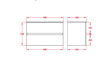 Stella Wall-Hung PVC Vanity WAL900-WH — detail 2