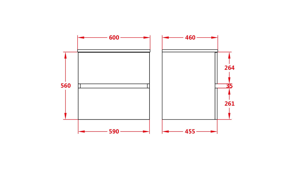 Stella Oak Wall-Hung PVC Vanity OAK600-WH-Cab — detail 2