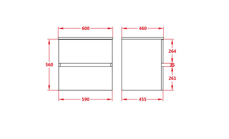 Stella Oak Wall-Hung PVC Vanity OAK600-WH-Cab — detail 2