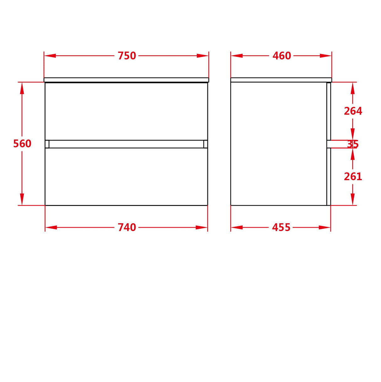 Stella Oak Wall-Hung PVC Vanity OAK750-WH-Cab — detail 3