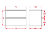 Stella Oak Wall-Hung PVC Vanity OAK750-WH-Cab — detail 3