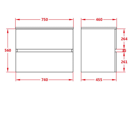 Stella Oak Wall-Hung PVC Vanity OAK750-WH-Cab — detail 3