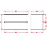 Stella Wall-Hung PVC Vanity Cabinet Only OAK900-WH-Cab — detail 3