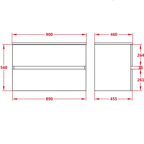 Stella Wall-Hung PVC Vanity Cabinet Only OAK900-WH-Cab — detail 3