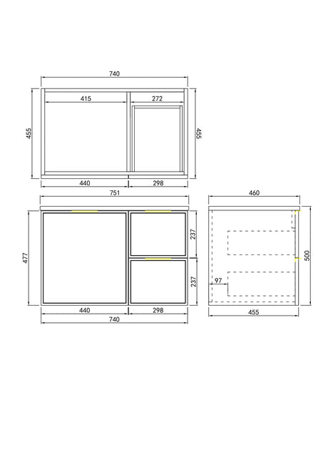 Miami Wall-Hung PVC Vanity CM74RW — detail 4