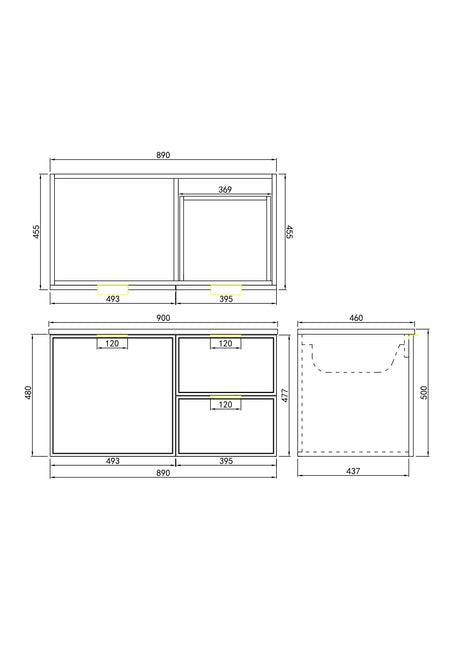 Miami Wall-Hung PVC Vanity CM94RW — detail 4