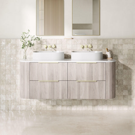 Vito Artis-D Wall-Hung PVC Curved Vanity with Soft-Close Drawers 600/750/900/1200/1500 — detail 2