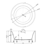 Como Groove COGV1280 Freestanding Bathtub — detail 4