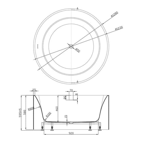 Como Groove COGV1280 Freestanding Bathtub — detail 4