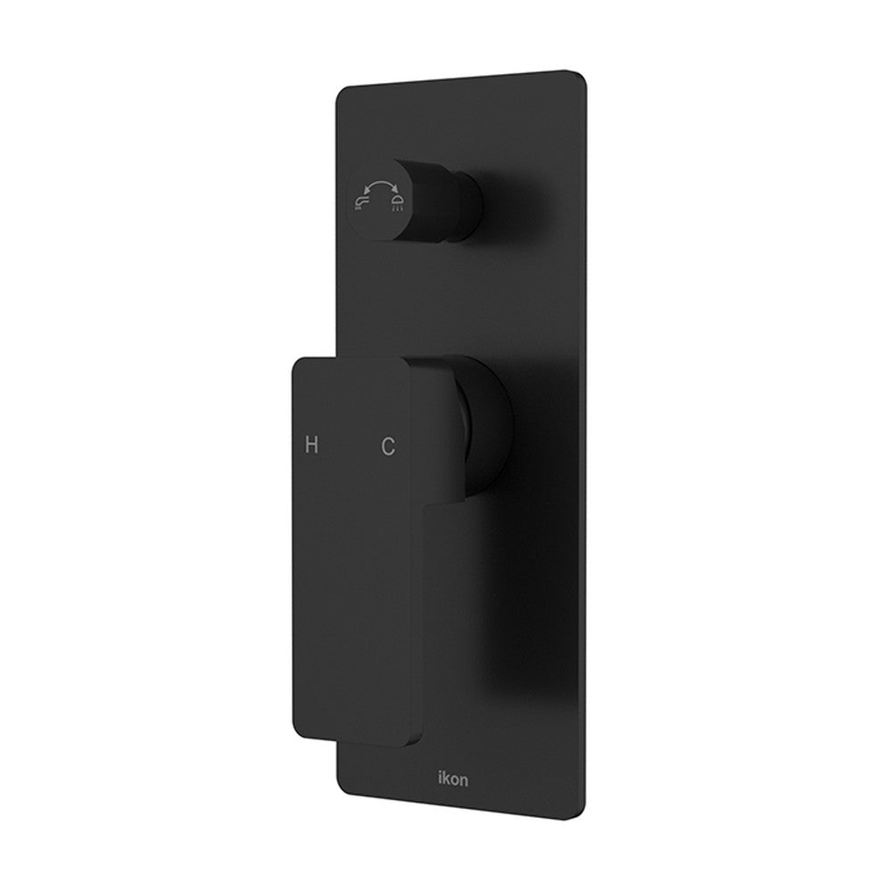 Ceram Wall Mixer Diverter Matt Black Matt Black