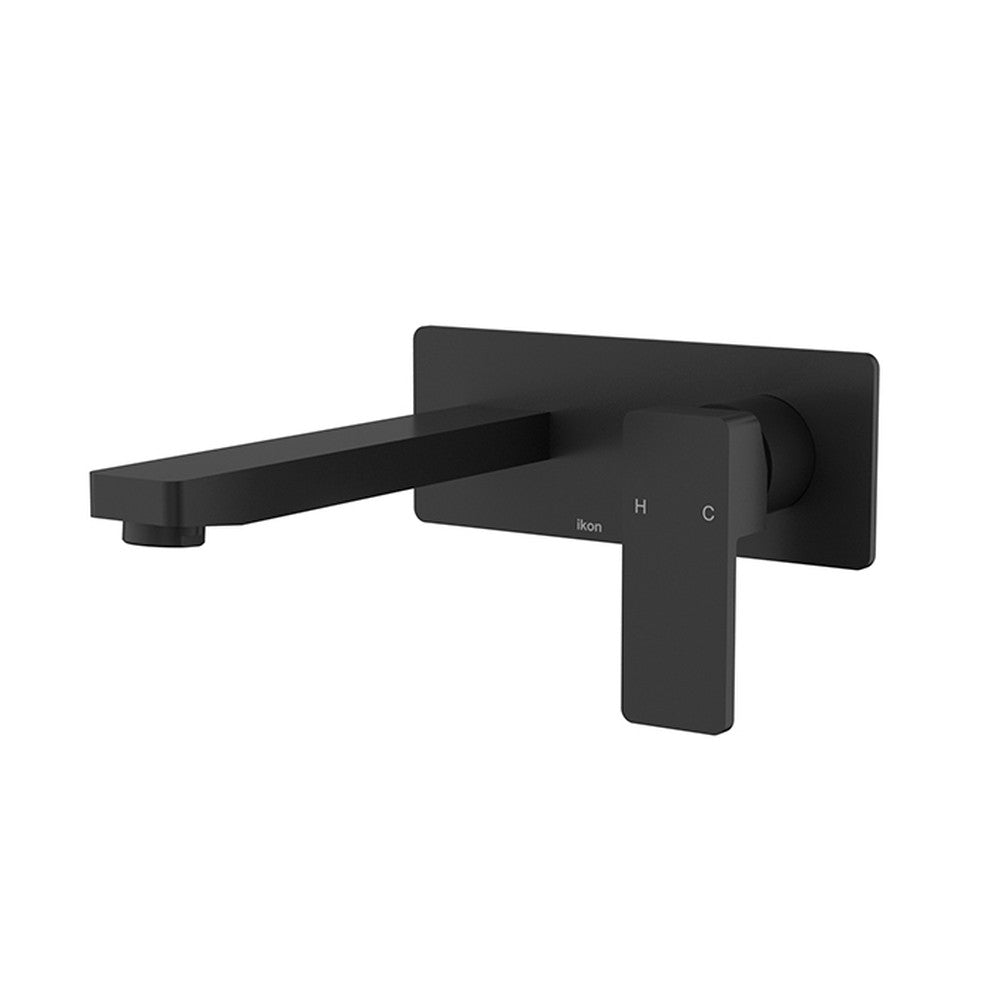 Ceram Wall Basin Mixer Set Matt Black Matt Black