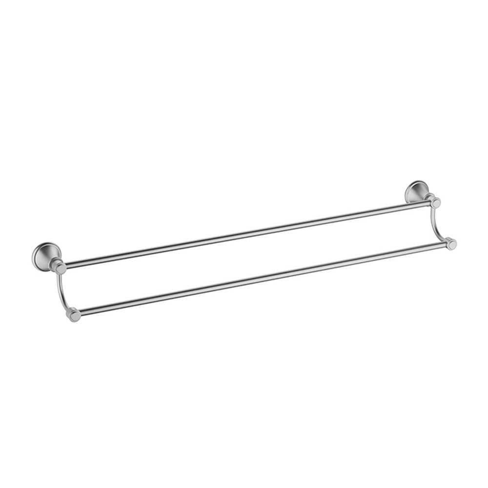 Clasico Towel Rail Double Brushed Nickel 800mm Brushed Nickel