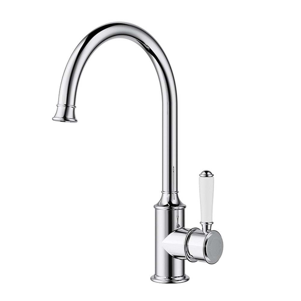 Clasico Sink Mixer Gooseneck Chrome / Ceramic Handle Chrome