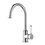 Clasico Sink Mixer Gooseneck Chrome / Ceramic Handle Chrome