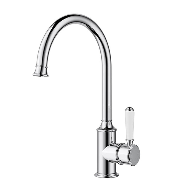 Clasico Sink Mixer Gooseneck Chrome / Ceramic Handle Chrome