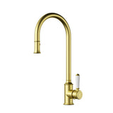 Clasico Sink Mixer Pull-out Brushed Gold / Ceramic Handle Brushed Gold