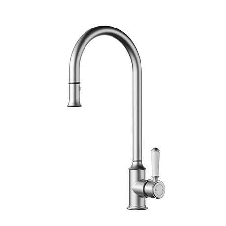 Clasico Sink Mixer Pull-out Brushed Nickel / Ceramic Handle Brushed Nickel