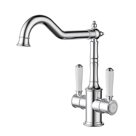 Clasico Sink Mixer Twin Handle Chrome / Ceramic Handle Chrome