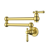 Clasico Kitchen Pot Filler In Brushed Gold Lead Free Brushed Gold