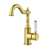 Clasico Basin Mixer Brushed Gold / Ceramic Handle Brushed Gold