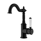 Clasico Basin Mixer Matt Black / Ceramic Handle Matt Black