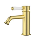 Clasico Basin Mixer Brushed Gold / Ceramic Handle Brushed Gold