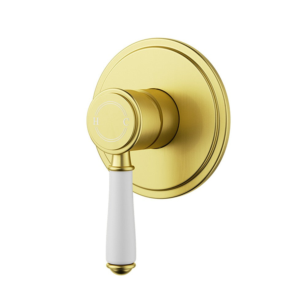 Clasico Wall Mixer Trim Kit Brushed Gold / Ceramic Handle Brushed Gold